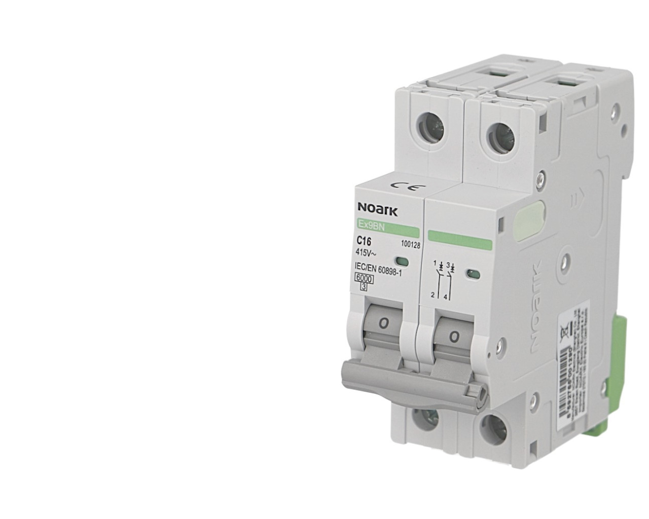 Disjoncteur bipolaire modulaire 6A courbe C Noark Ex9BN