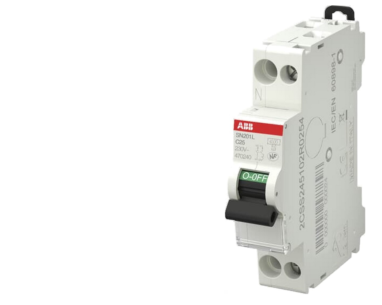 Disjoncteur modulaire phase neutre 25A 4.5kA à vis ABB