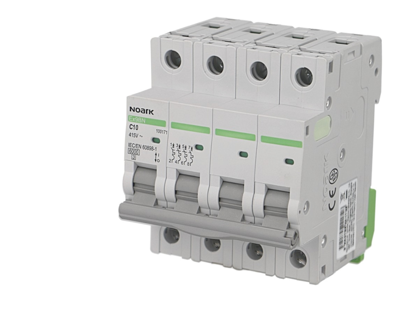 Disjoncteur tetrapolaire modulaire 40A courbe C Noark Ex9BN