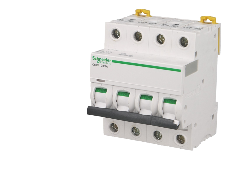 Disjoncteur modulaire tétrapolaire Schneider Acti9 iC60N 10A courbe C