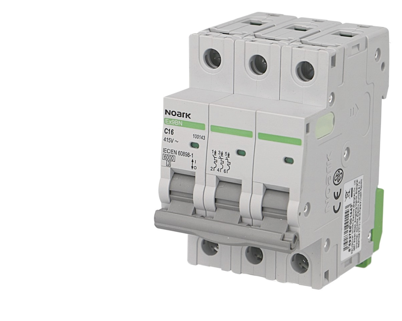 Disjoncteur tripolaire modulaire 63A courbe C Noark Ex9BN