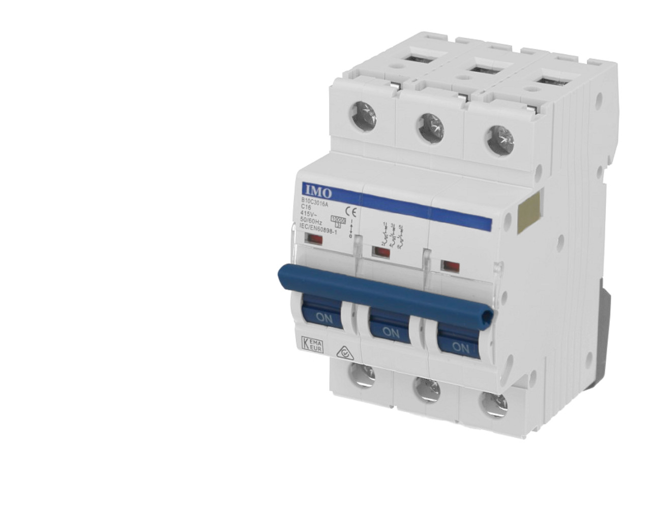 Disjoncteur tripolaire modulaire 6A courbe C IMO