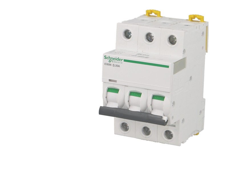 Disjoncteur modulaire tripolaire Schneider Acti9 iC60N 40A courbe D