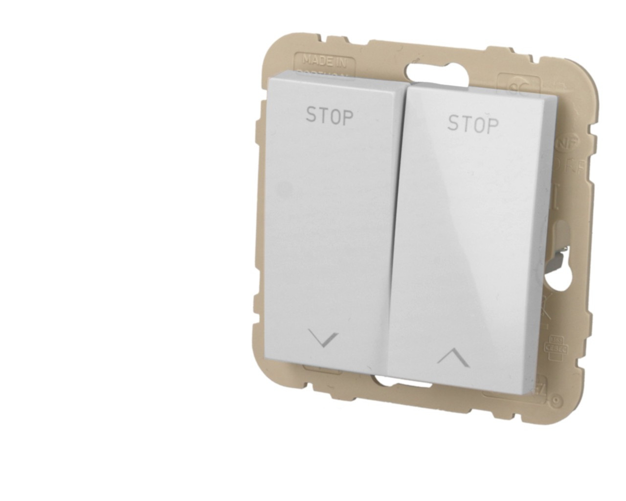 Interrupteur double de volet roulant blanc Efapel Logus 90
