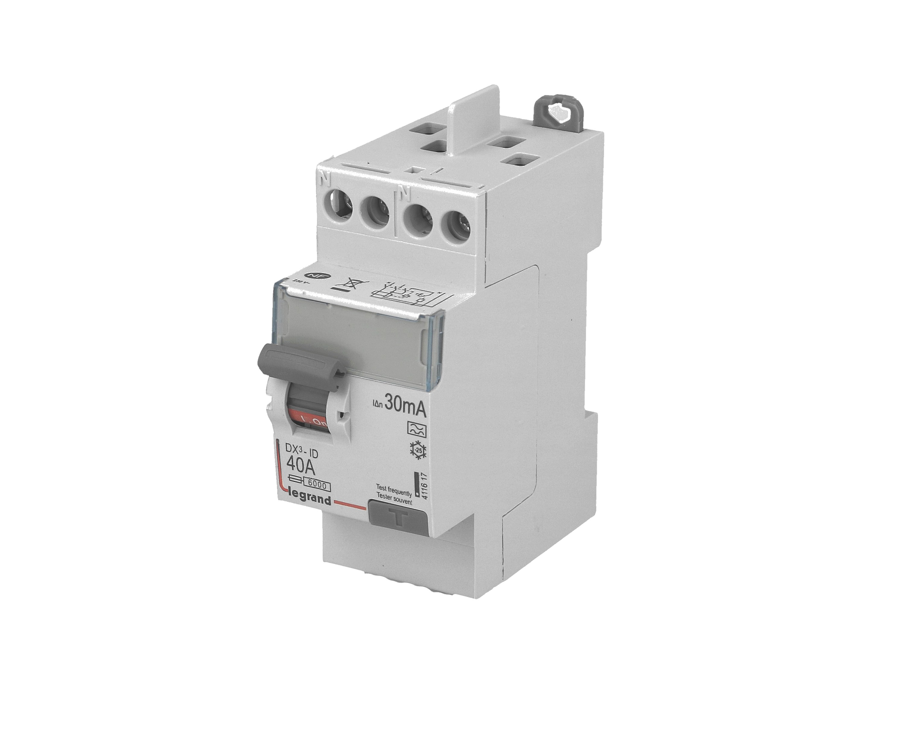 Interrupteur différentiel 2P 40A 30mA Type AC Legrand DX³ à vis