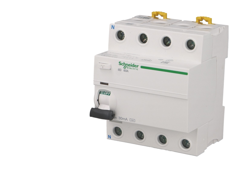 Interrupteur différentiel modulaire tétrapolaire Schneider Acti9 iID 63A / 30mA type AC