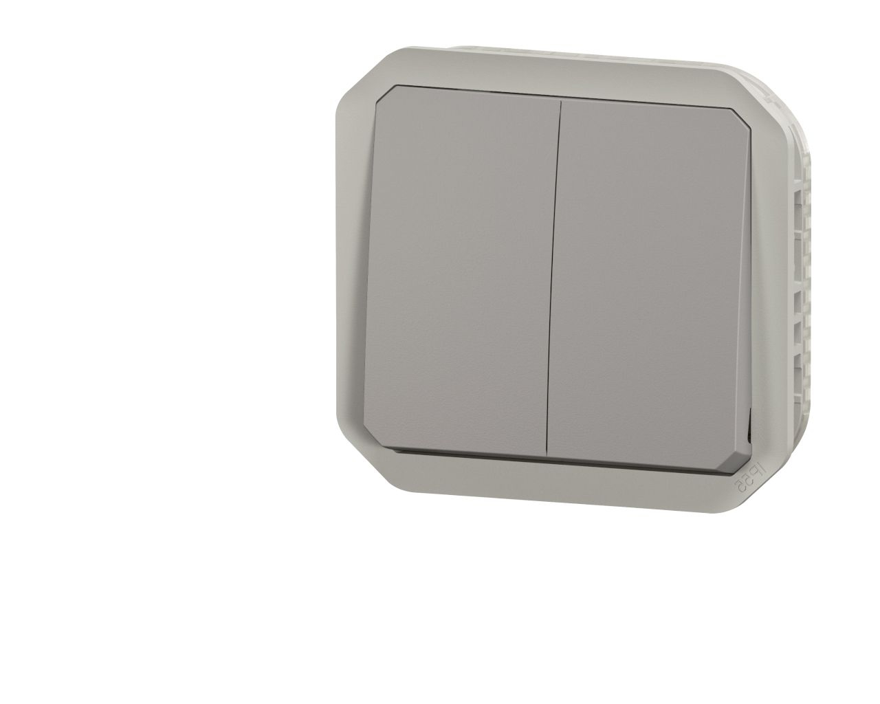 Interrupteur va-et-vient double Legrand Plexo™ gris composable
