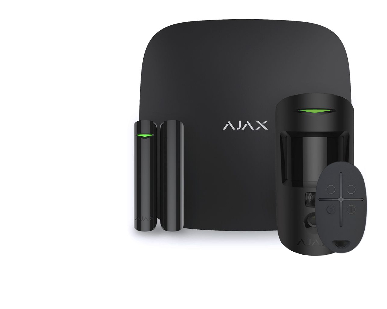 Kit d'alarme AJAX HUB2+ (GSM + Ethernet + Wi-Fi) noire, avec fonction levée de doute