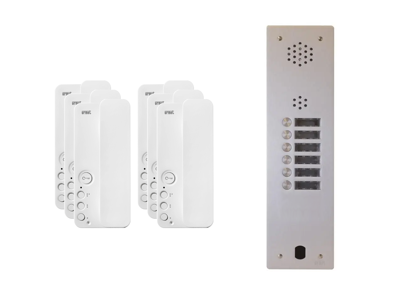 Kit interphone 1 rangée avec 6 combinés URMET Collectif