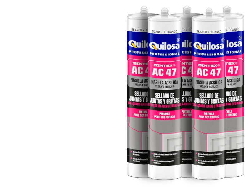 Mastic acrylique blanc en cartouche de 300ml - lot de 5