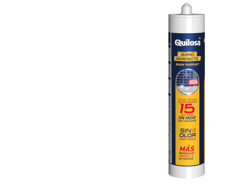 Mastic silicone sanitaire bain parfait transparent en cartouche de 280ml