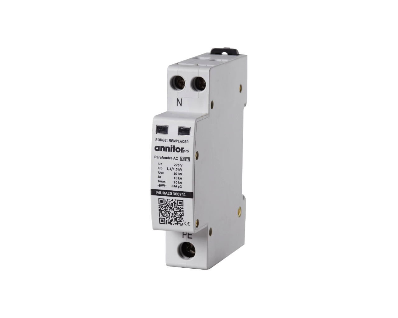 Parafoudre modulaire monophasé Type 2 20kA