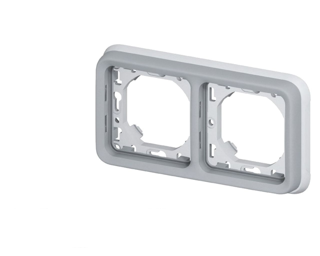 Plaque double horizontale Legrand Plexo™ gris composable