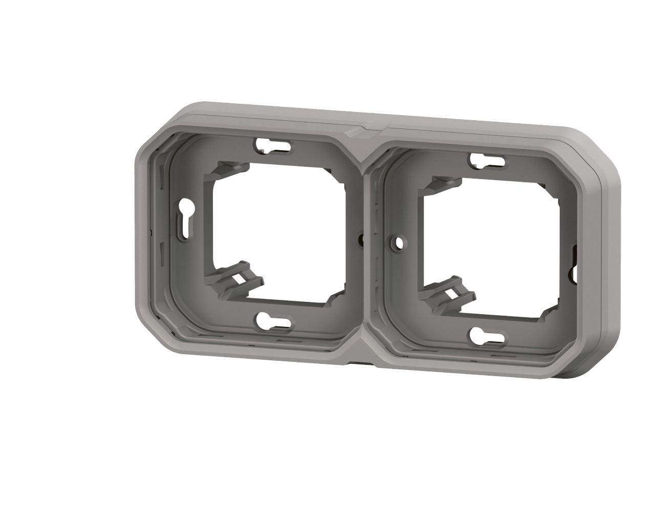 Plaque double horizontale et verticale Legrand Plexo™ gris composable