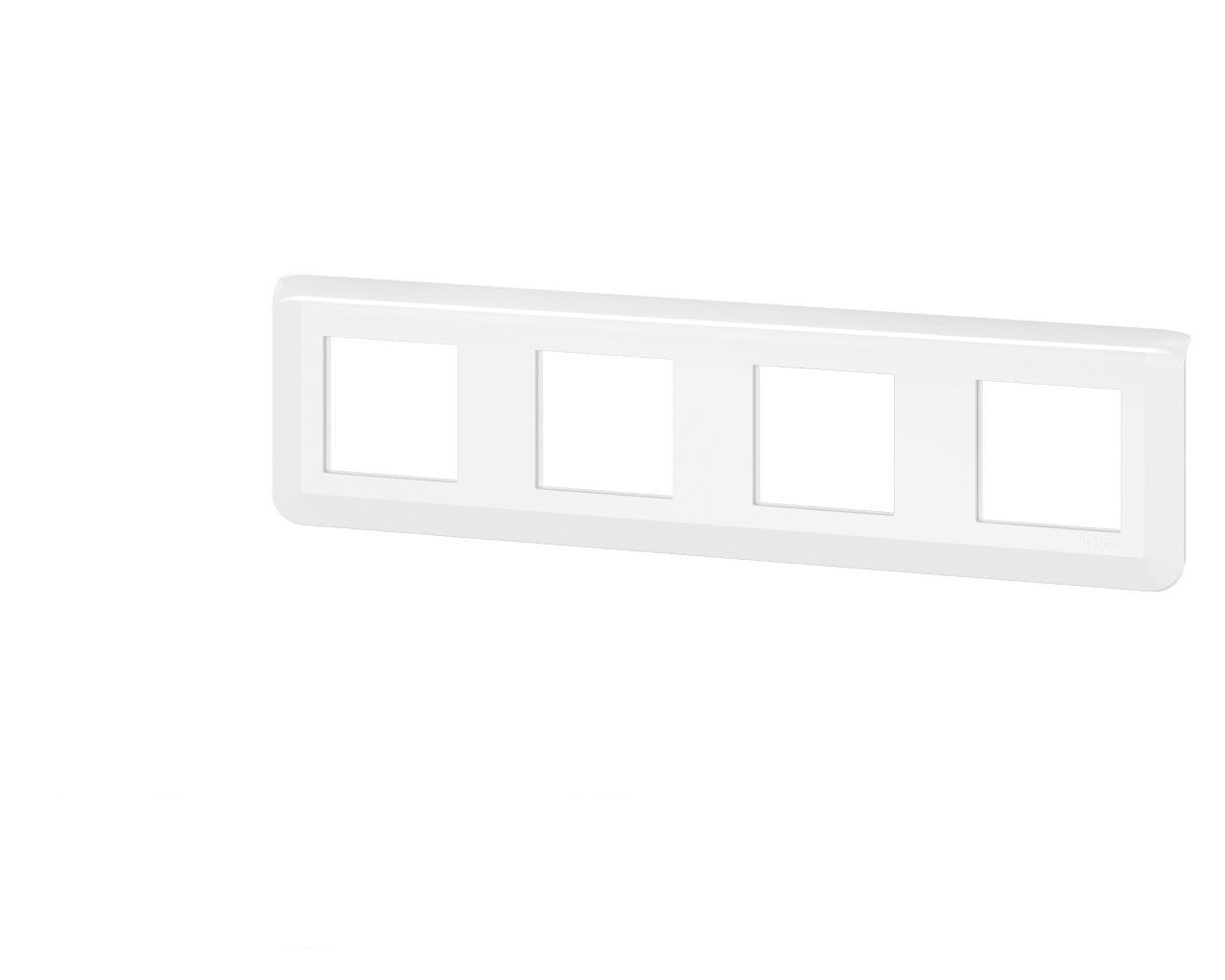 Plaque quadruple horizontale blanche Legrand Mosaic composable