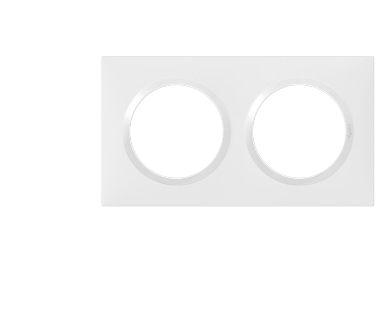 Plaque de finition blanche double Legrand Dooxie