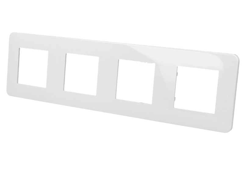 Plaque de finition blanche quadruple Efapel Latina