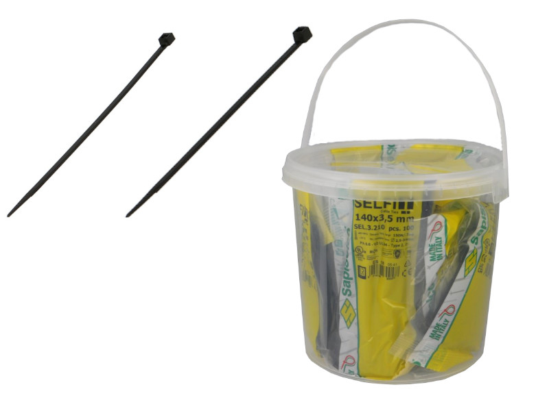 Collier de fixation Noir 100 x 2.5 & 140 x 3.5 mm