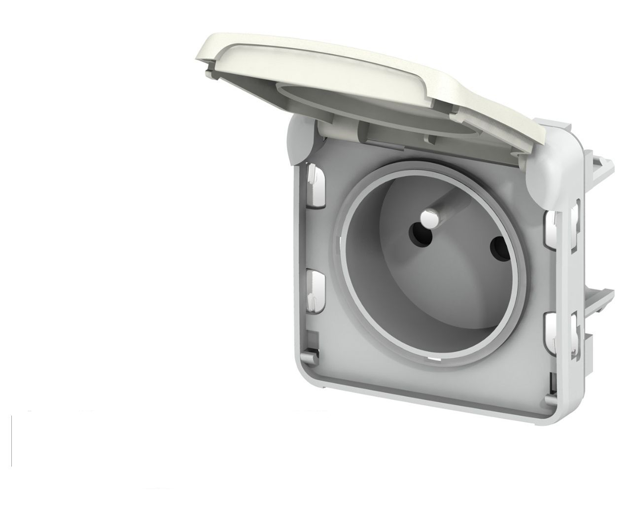 Prise de courant 16A 2P+T Legrand Plexo™ blanche composable