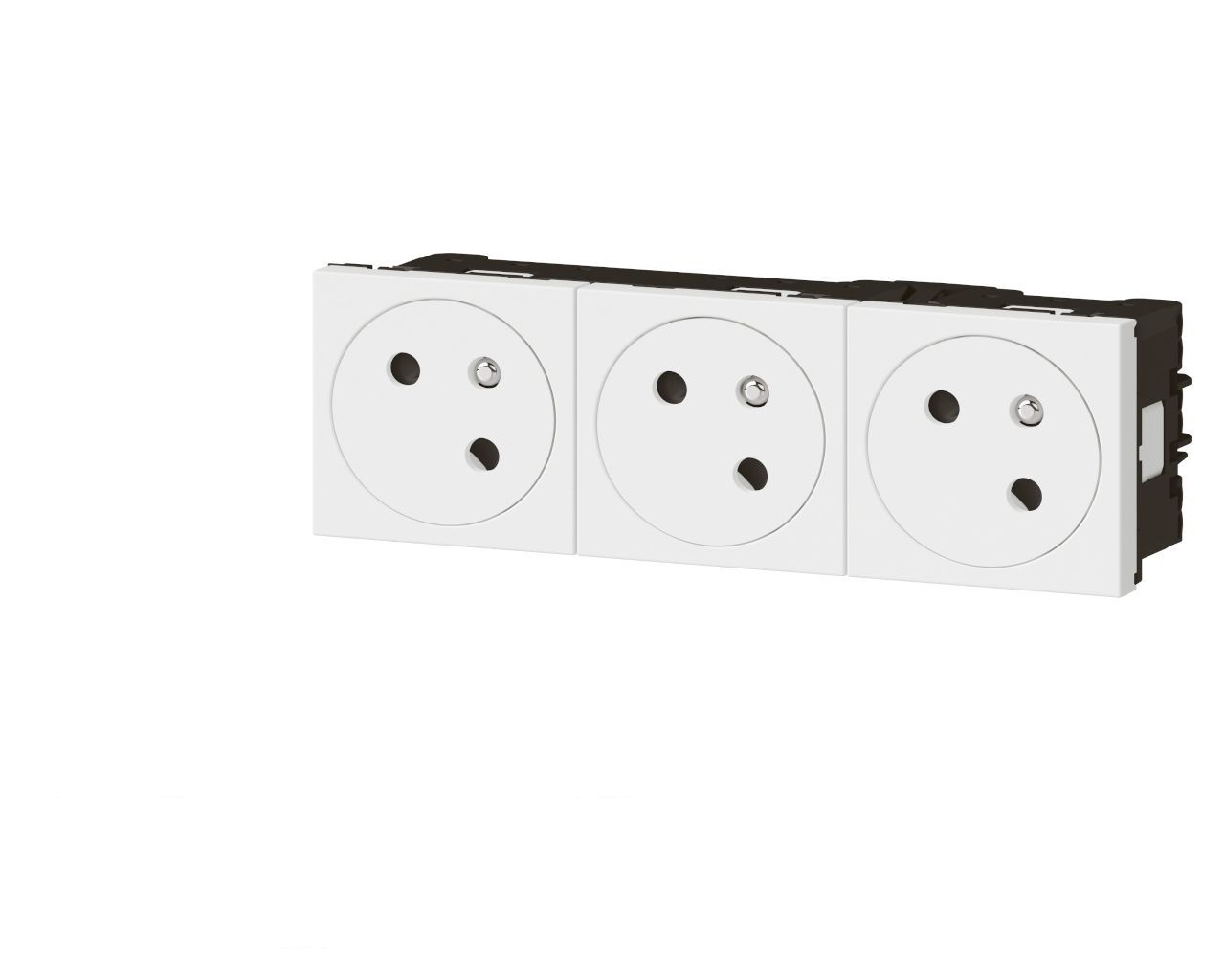 Bloc de prise de courant triple 16A 2P+T Legrand Mosaic surface