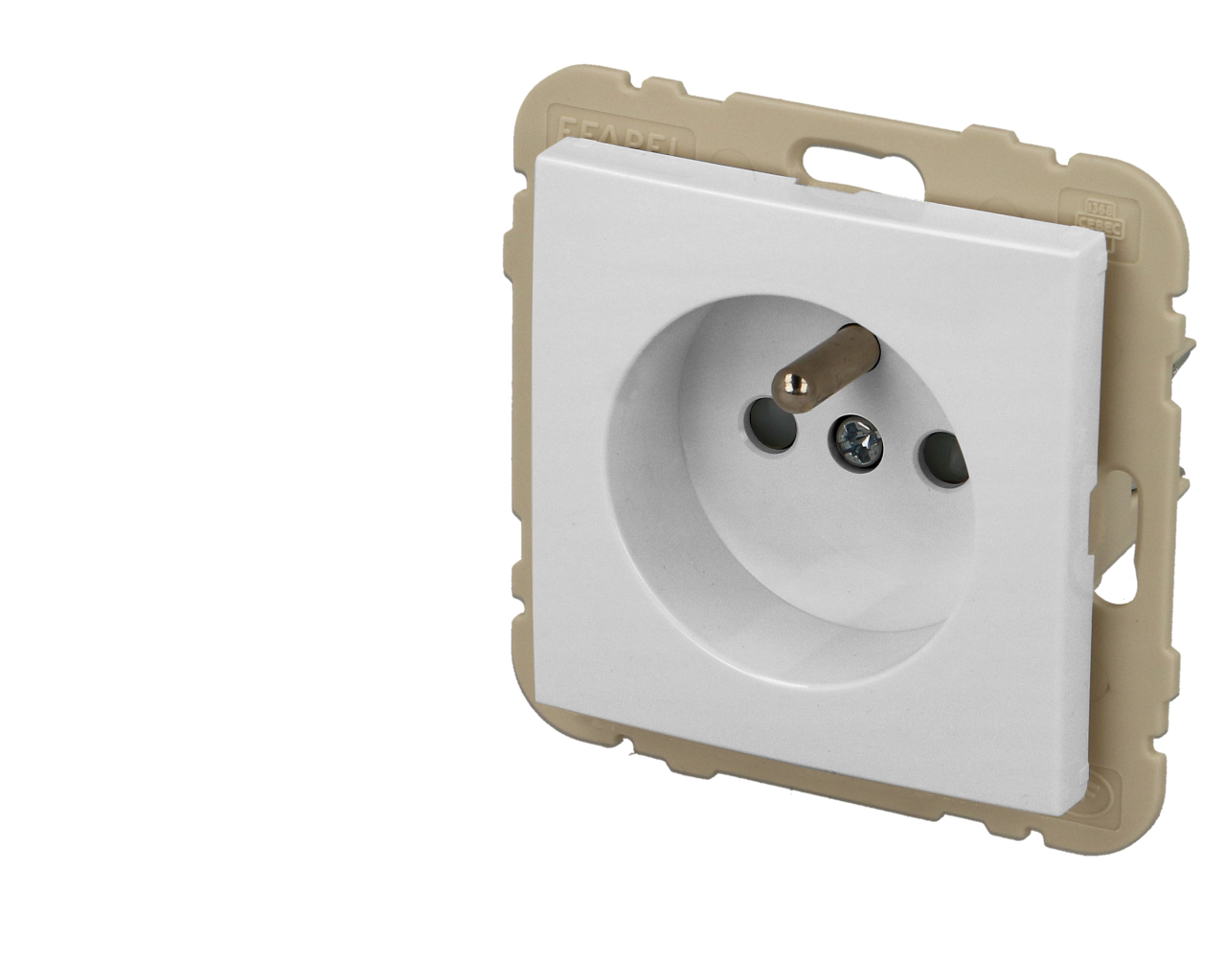 Prise de courant 16A 2P+T blanc Efapel Logus 90