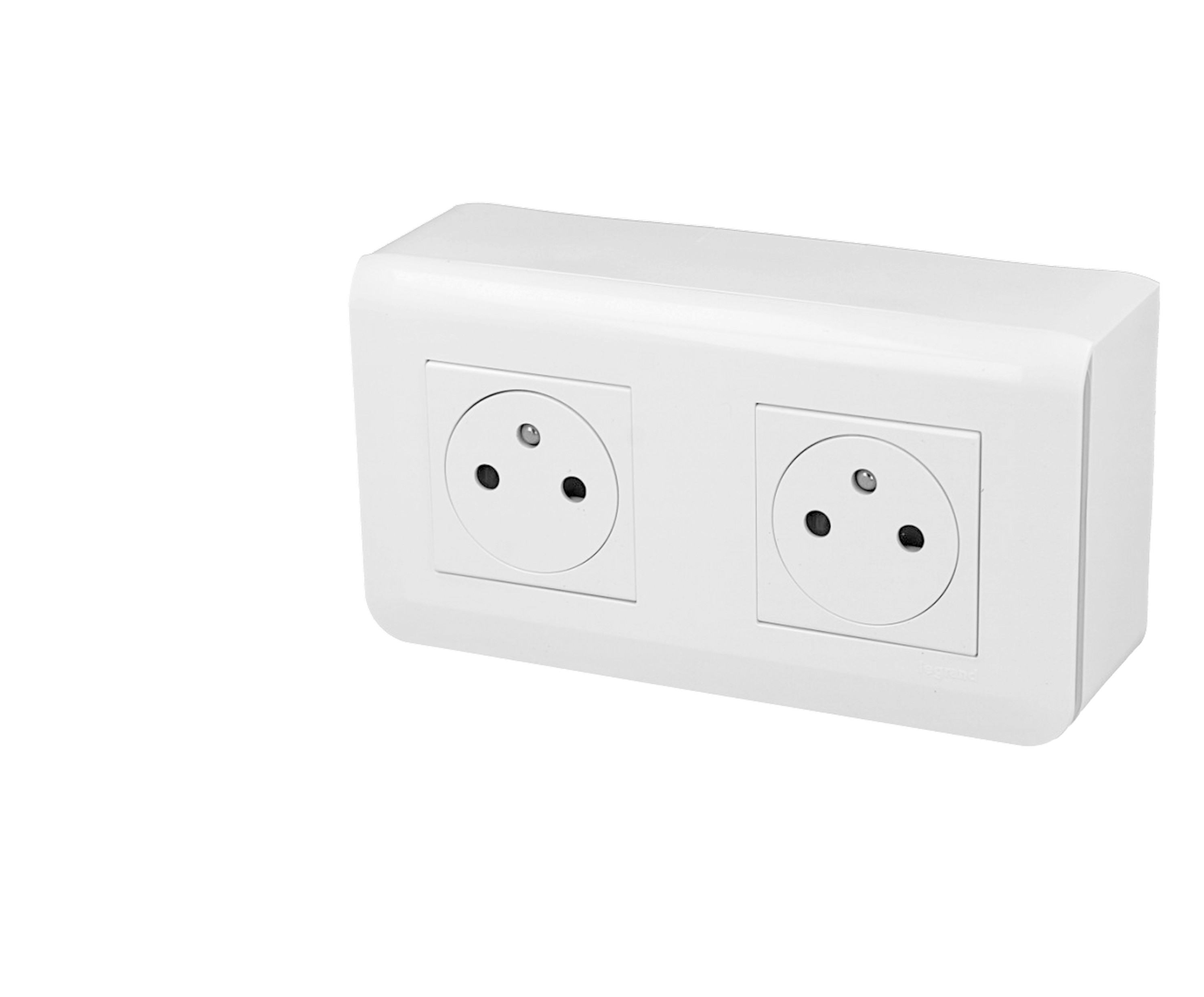 Prise électrique double Legrand Mosaic surface