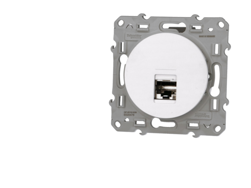 Prise RJ45 grade 3 cat.6 STP blanche Schneider Odace