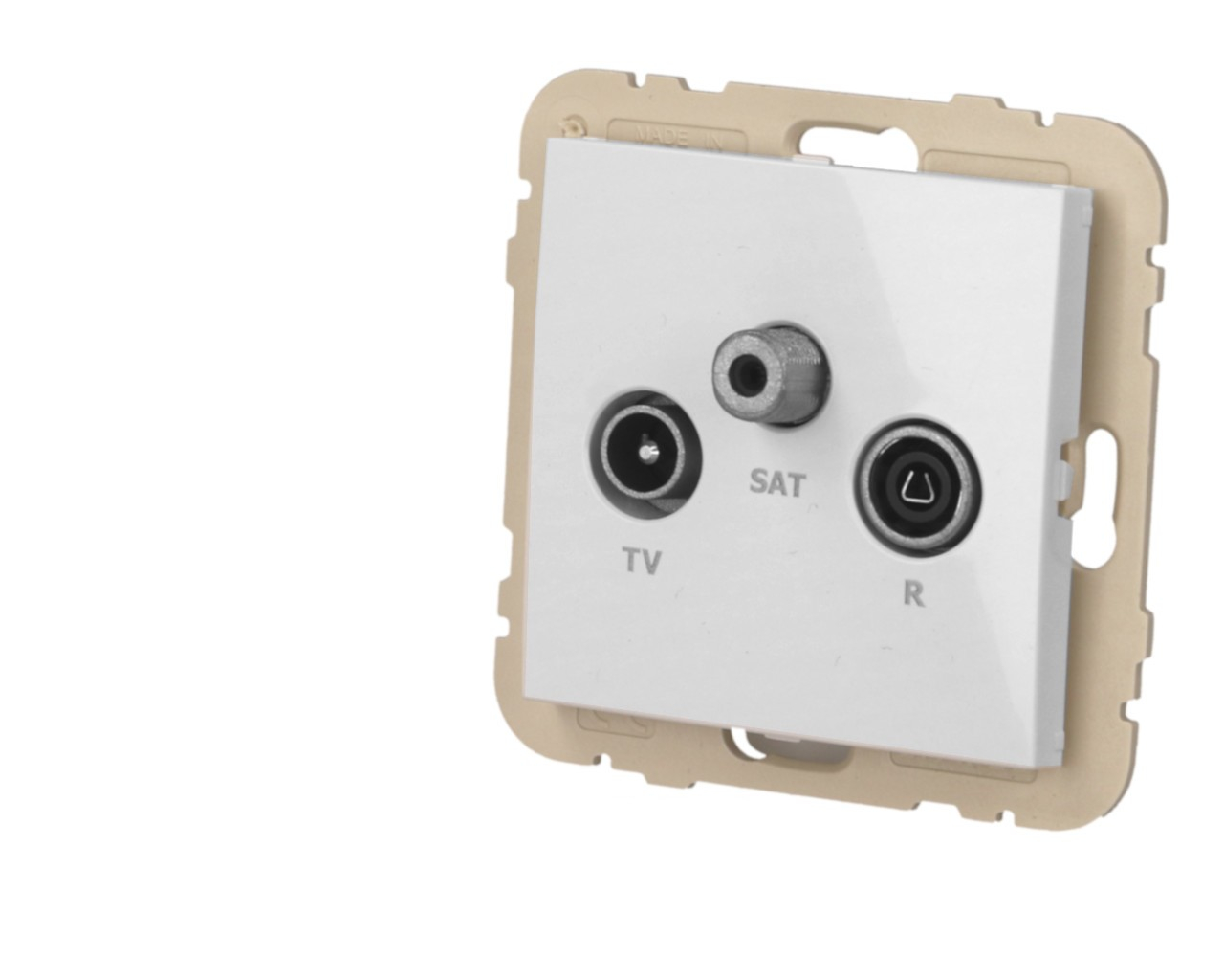 Prise TV + FM + SAT blanc Efapel Logus 90