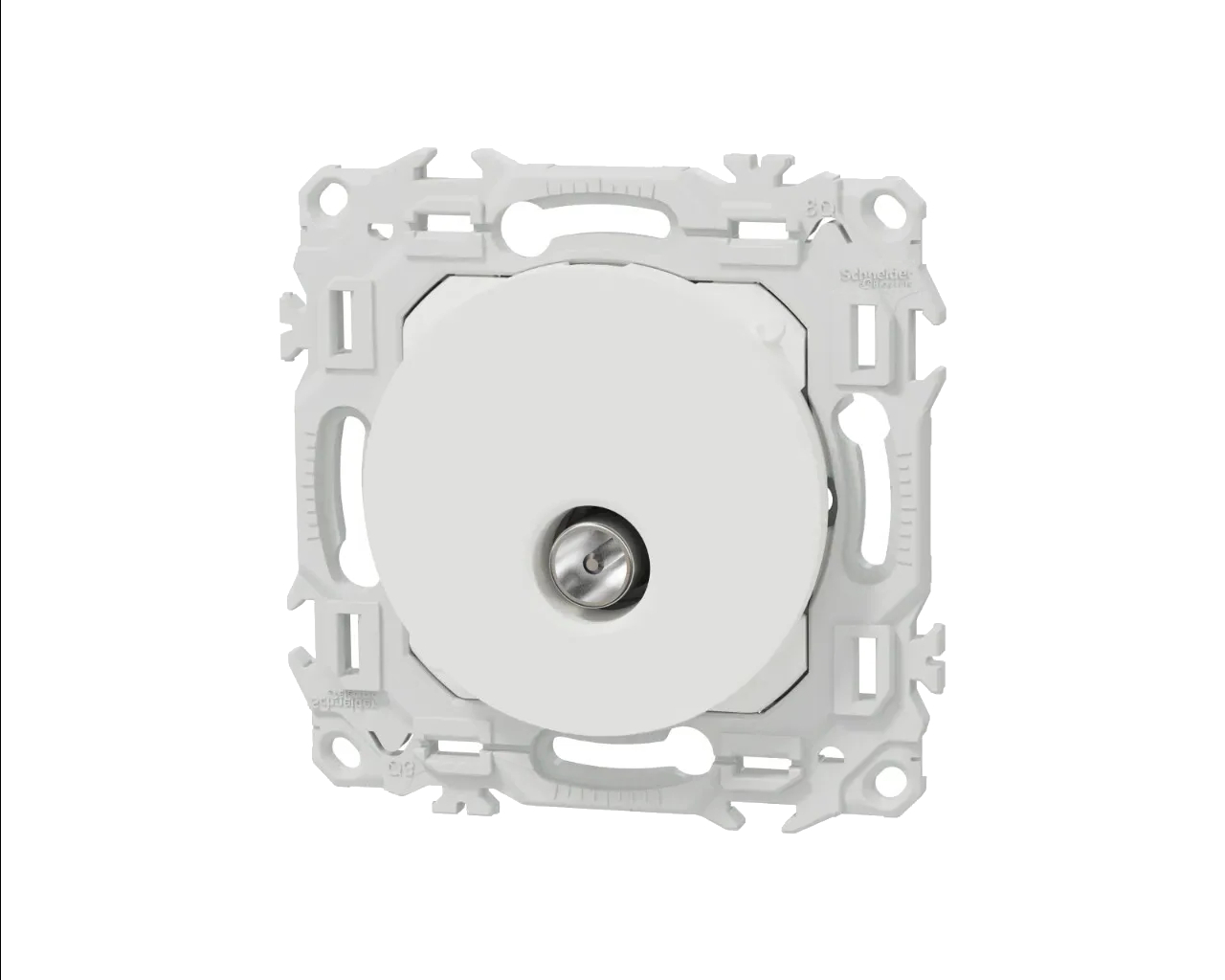 Prise TV coaxiale simple Blanc craie Schneider Odace