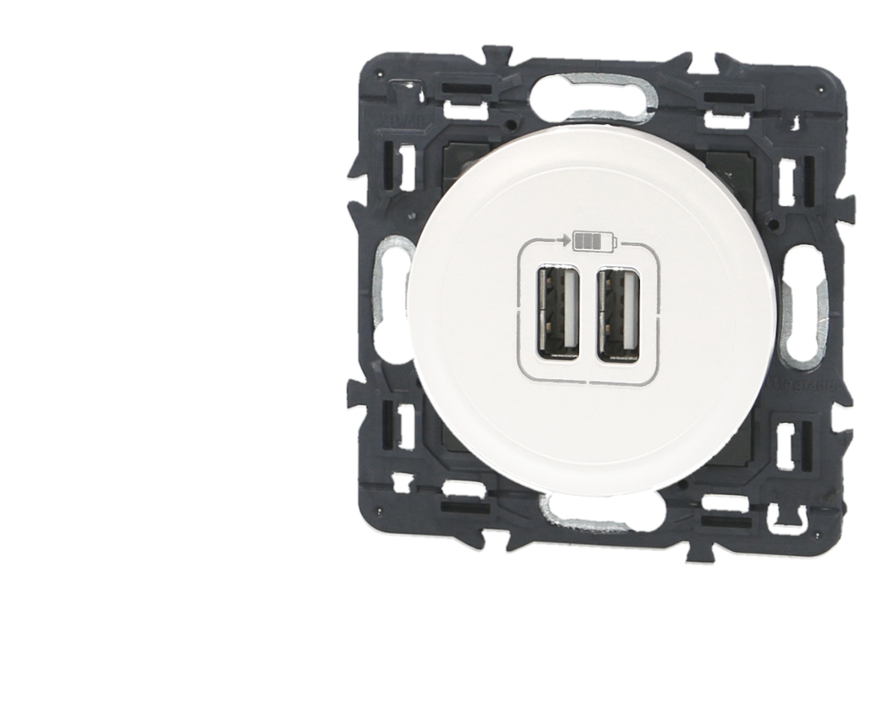 Prise chargeur USB double blanc Legrand Céliane™