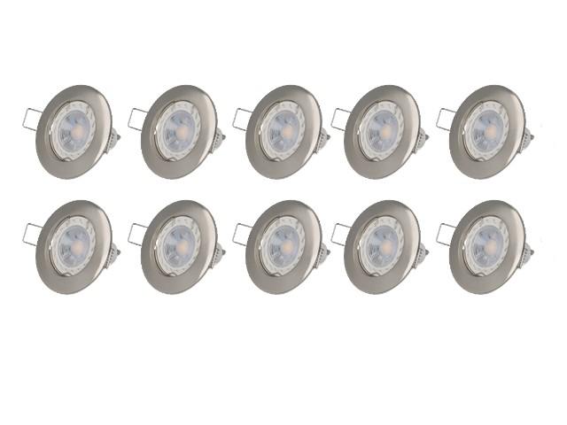 Lot de 10 spot LED GU10 argent 5W 4000K