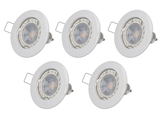 Lot de 5 spot LED GU10 blanc 5W 3000K