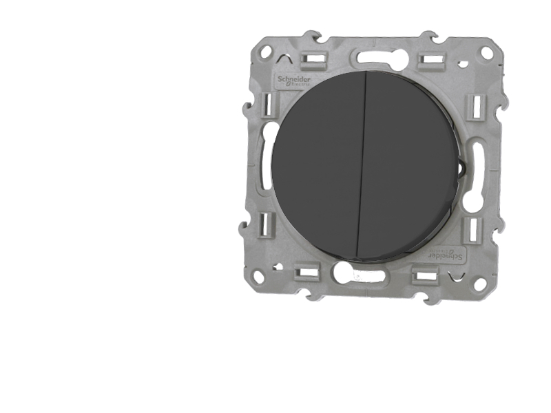 Interrupteur va-et-vient double anthracite Schneider Odace