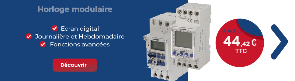 Découvrez notre gamme d'horloge modulaire en vente sur bis-electric.com, votre distributeur de materiel electrique