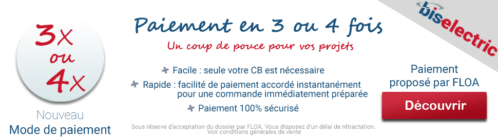 Découvrez notre nouveau moyen de paiement en plusieurs fois sur bis-electric.com, votre distributeur de materiel electrique